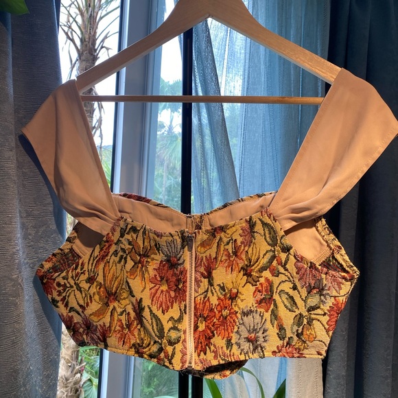 Floral Brocade Bustier Top - Picture 4 of 5